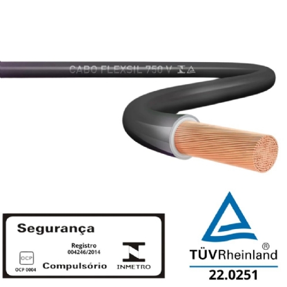 CABO FLEXIVEL 6MM PRETO 750V ROLO COM 25 METROS - SIL