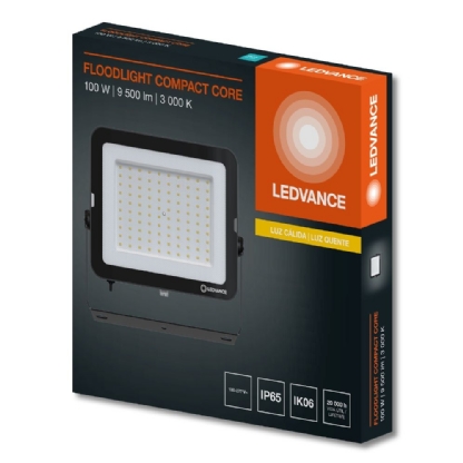 PROJETOR LED 100W BIVOLT LUZ AMARELA 3000K 9500LM COM FOTOCELULA - LEDVANCE