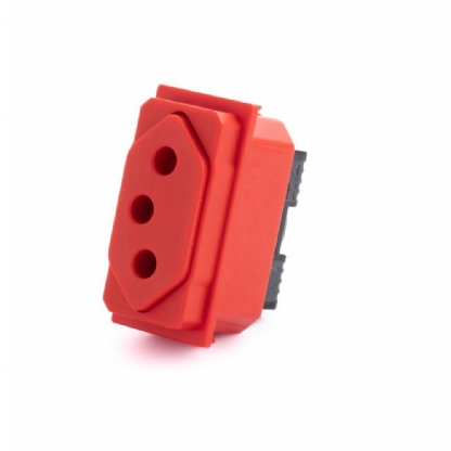 MODULO TOMADA 2 POLOS + TERRA 20A VERMELHO LIVING NOW - BTicino Legrand