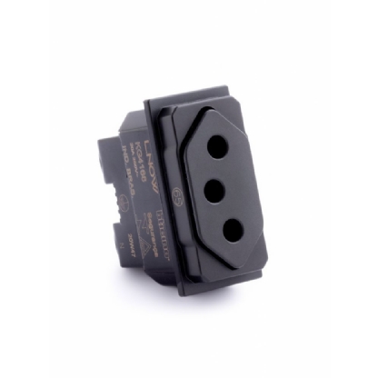 MODULO TOMADA 2 POLOS + TERRA 20A PRETO LIVING NOW - BTicino Legrand