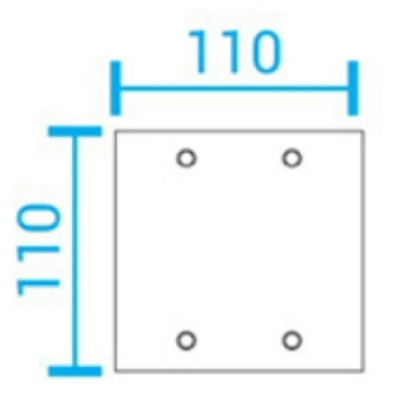 PLACA 4X4 PARA PISO UNHA 1 POSTO TOMADA QUADRADA LATAO - OLIVO
