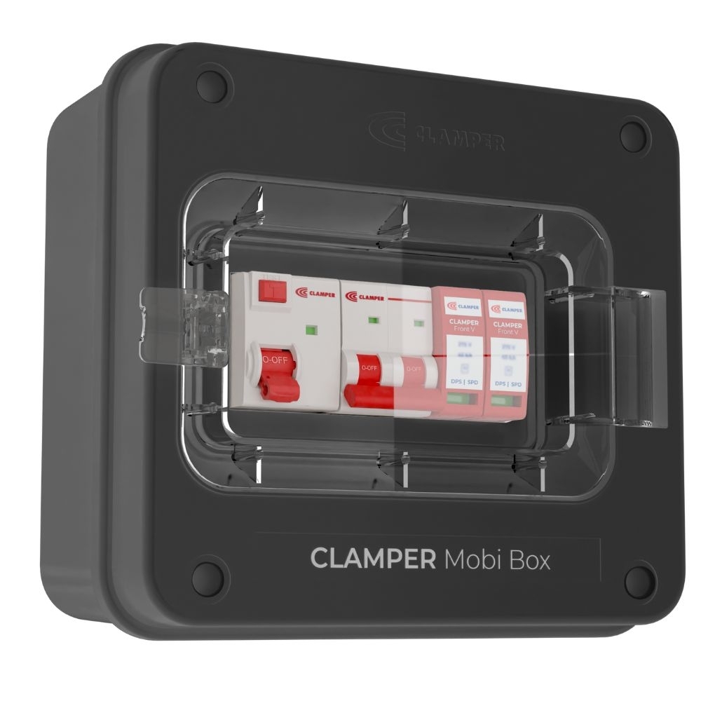 QUADRO PROTETOR DE CARREGADOR VEICULAR 8KW 220V 40A PRETO MOBI SEM TOMADA - CLAMPER