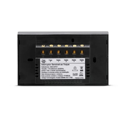 INTERRUPTOR SMART 4 TOUCH 4X2 PRETO - STECK