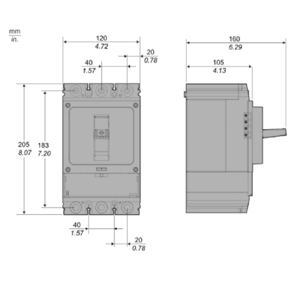 DISJUNTOR CAIXA MOLDADA TRIPOLAR AJUST 280/400A 36KA GO PACT - SCHNEIDER