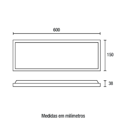 PAINEL LED SOBREPOR 20W BIV 6500K RETANGULAR 62X15CM 1600LM - BLUMENAU