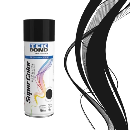 TINTA SPRAY PRETO FOSCO 350 ML/250G - TEKBOND