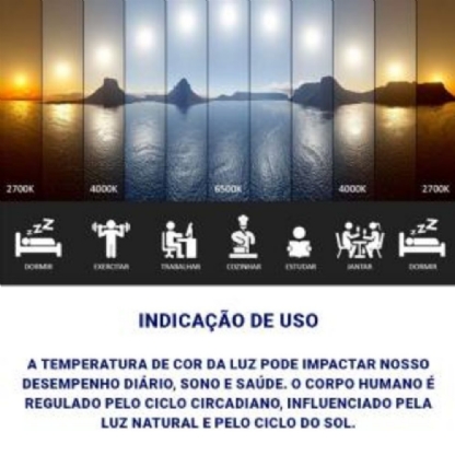 PAINEL LED EMBUTIR 12W REDONDO BIVOLT LUZ BRANCA 6500K 720LM 17CM - B.BAUER