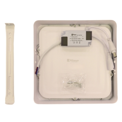 PAINEL LED SOBREPOR 12W QUADRADO BIVOLT LUZ BRANCA 6500K 720LM 16CM - B.BAUER