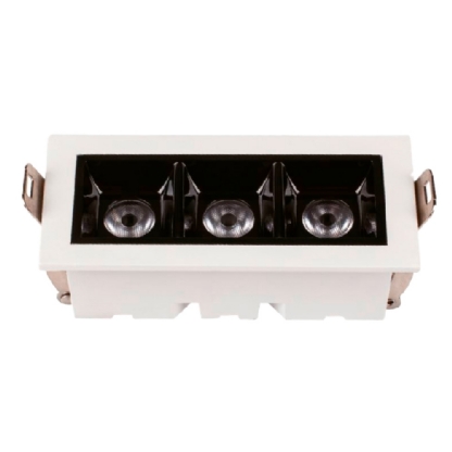 SPOT FOCO EMBUTIR 6W BIVOLT LUZ NEUTRA 4000K 480LM 24 GRAUS BRANCO E PRETO DIRECIONAVEL - GAYA