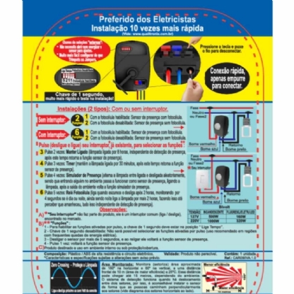 SENSOR PRESENCA 180G SOBREPOR PAREDE FOTOCELULA MICROCONTROLADOR PRETO - QUALITRONIX