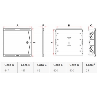 QUADRO SISTEMA VDI EMBUTIR 40X40X8,5CM PVC - TIGRE