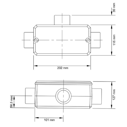 CONDULETE T ALUMINIO 3 POLEGADAS SEM ROSCA COM TAMPA CEGA - TRAMONTINA