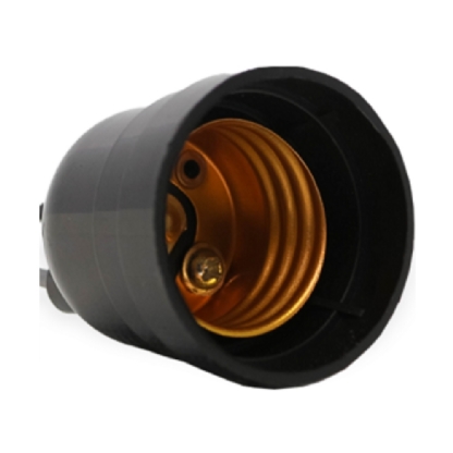 SOQUETE BAQUELITE E27 4A 250V PRETO COM FIO - GERMER