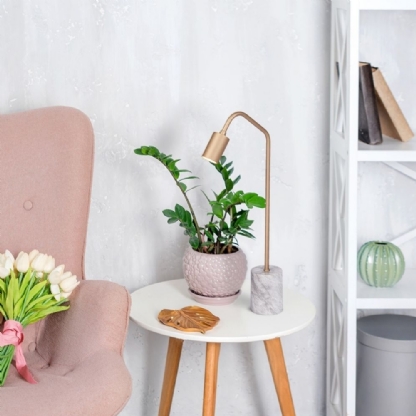 ABAJUR COLUNA MINI  PARA 1 LAMPADA GU10 DOURADO - METAL DOMADO