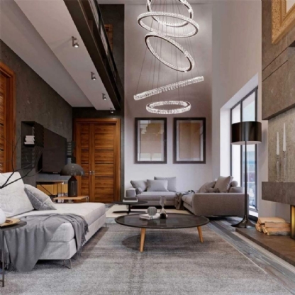 PENDENTE LED 5 ALIANCAS 3000K CROMO 5 METROS - DNA