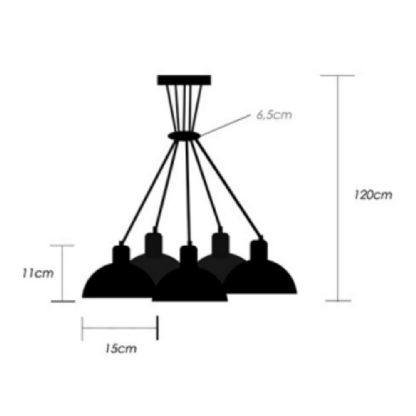 PENDENTE CACHO CONCHA PARA 5 LAMPADAS E27 - FORMA DA LUZ