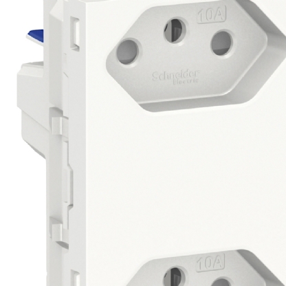 Modulo Tomada Dupla 2 Pinos + Terra 10A c/ Borne Branco Linha Orion - Schneider