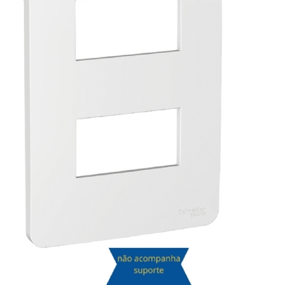 Placa 4x2 p/ 2 Postos Gamma Silver Linha Orion - Schneider