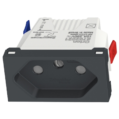 Modulo Tomada 2 Pinos + Terra 10A c/Borne Grafite Linha Orion - Schneider