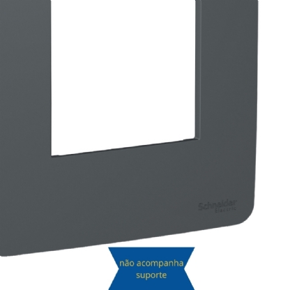 Placa 4x2 p/ 3 Postos Stellar Black Linha Orion - Schneider