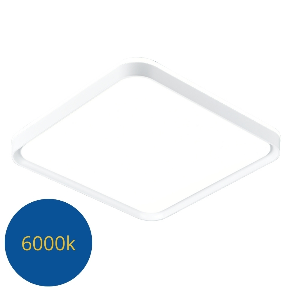 PLAFON LED TORONTO 36W AJUSTAVEL 3000K 4000K 6000K 2650LM BRANCO 40CM QUADRADO - HEVVY