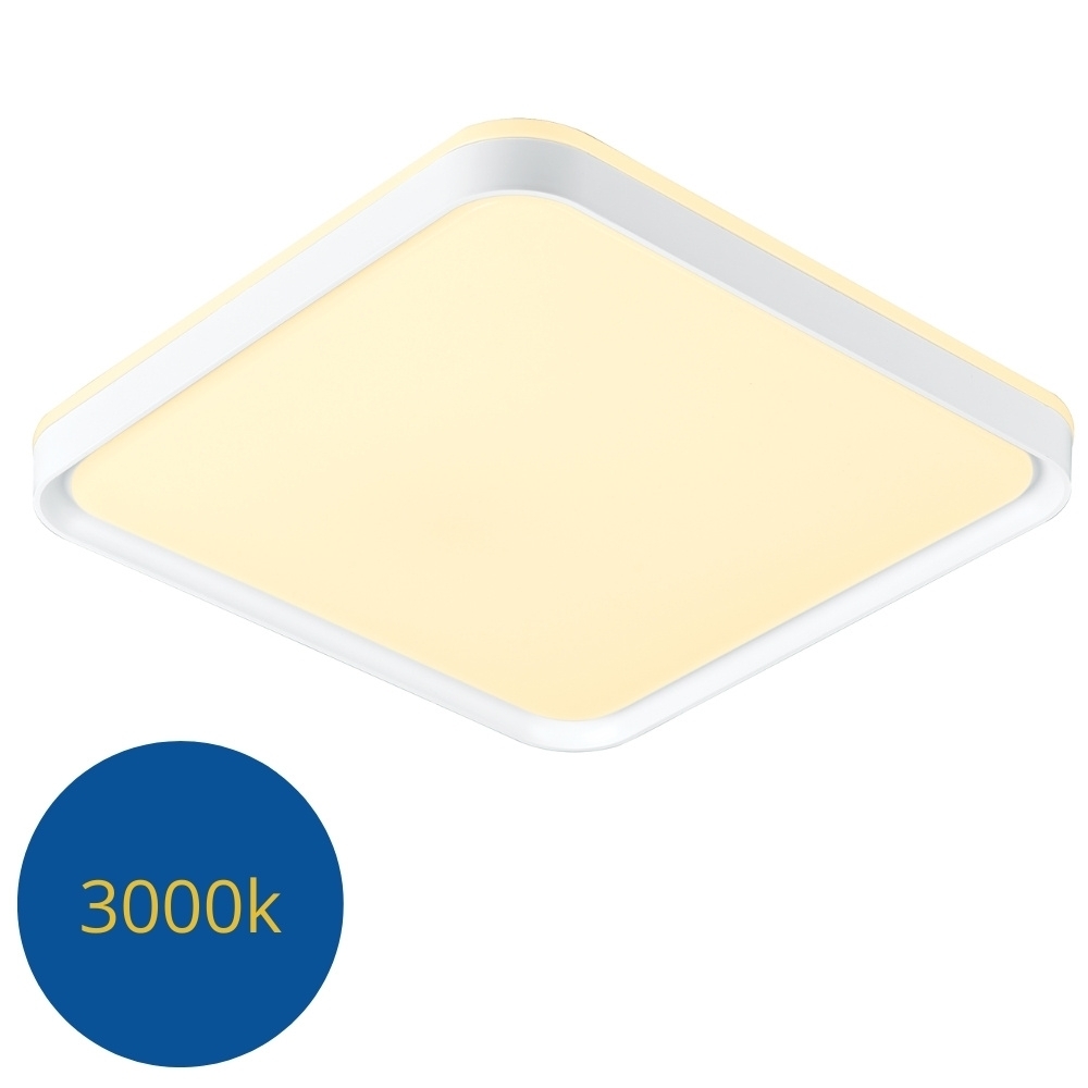 PLAFON LED TORONTO 36W AJUSTAVEL 3000K 4000K 6000K 2650LM BRANCO 40CM QUADRADO - HEVVY