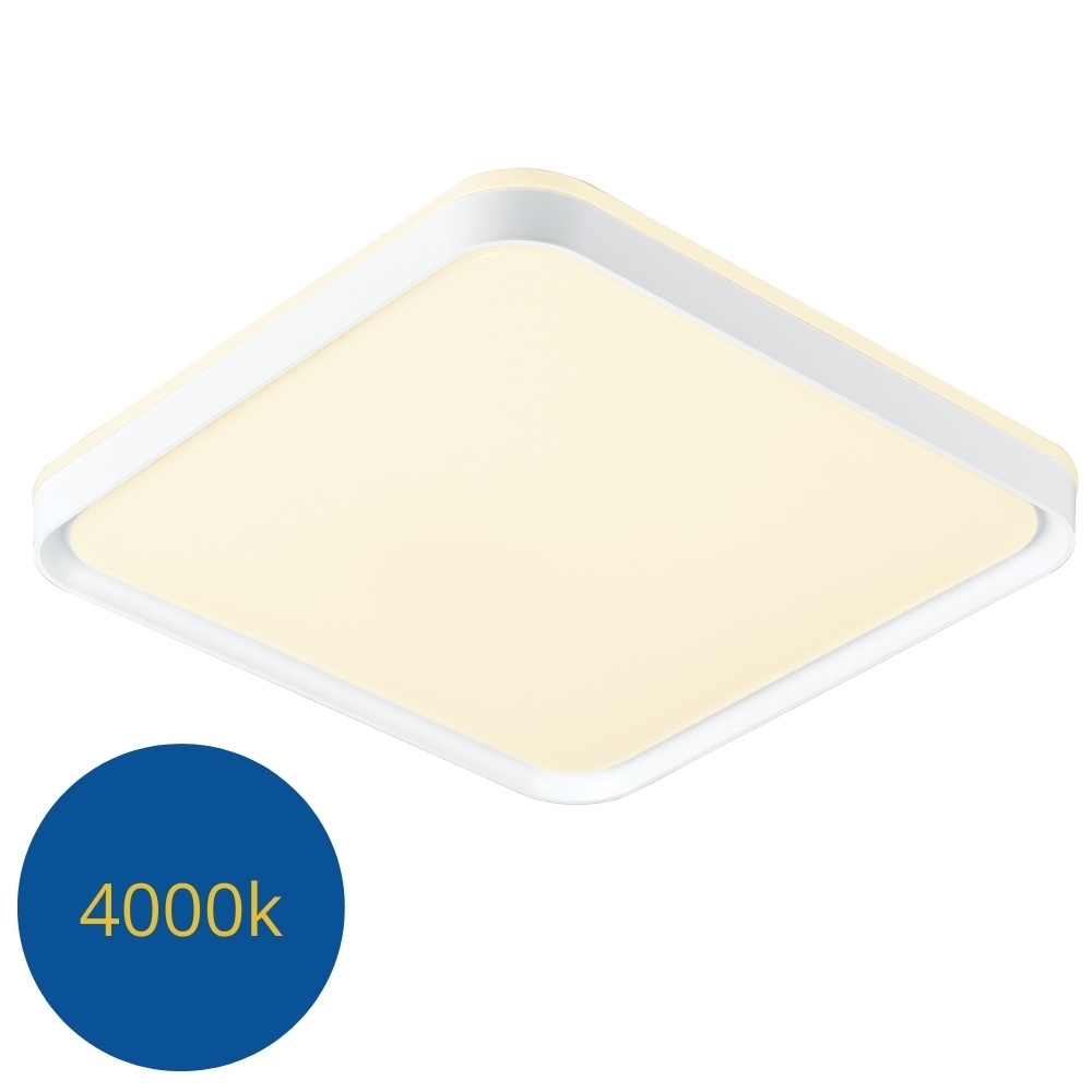 PLAFON LED TORONTO 36W AJUSTAVEL 3000K 4000K 6000K 2650LM BRANCO 40CM QUADRADO - HEVVY