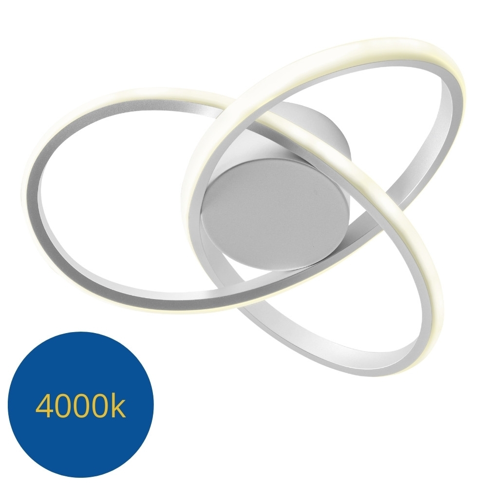 PLAFON LED FLOWER 28W AJUSTAVEL 3000K 4000K 6000K 2240LM BRANCO 40CM - HEVVY