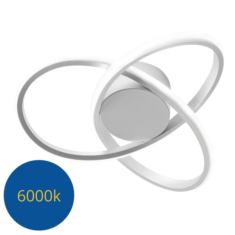 PLAFON LED FLOWER 28W AJUSTAVEL 3000K 4000K 6000K 2240LM BRANCO 40CM - HEVVY