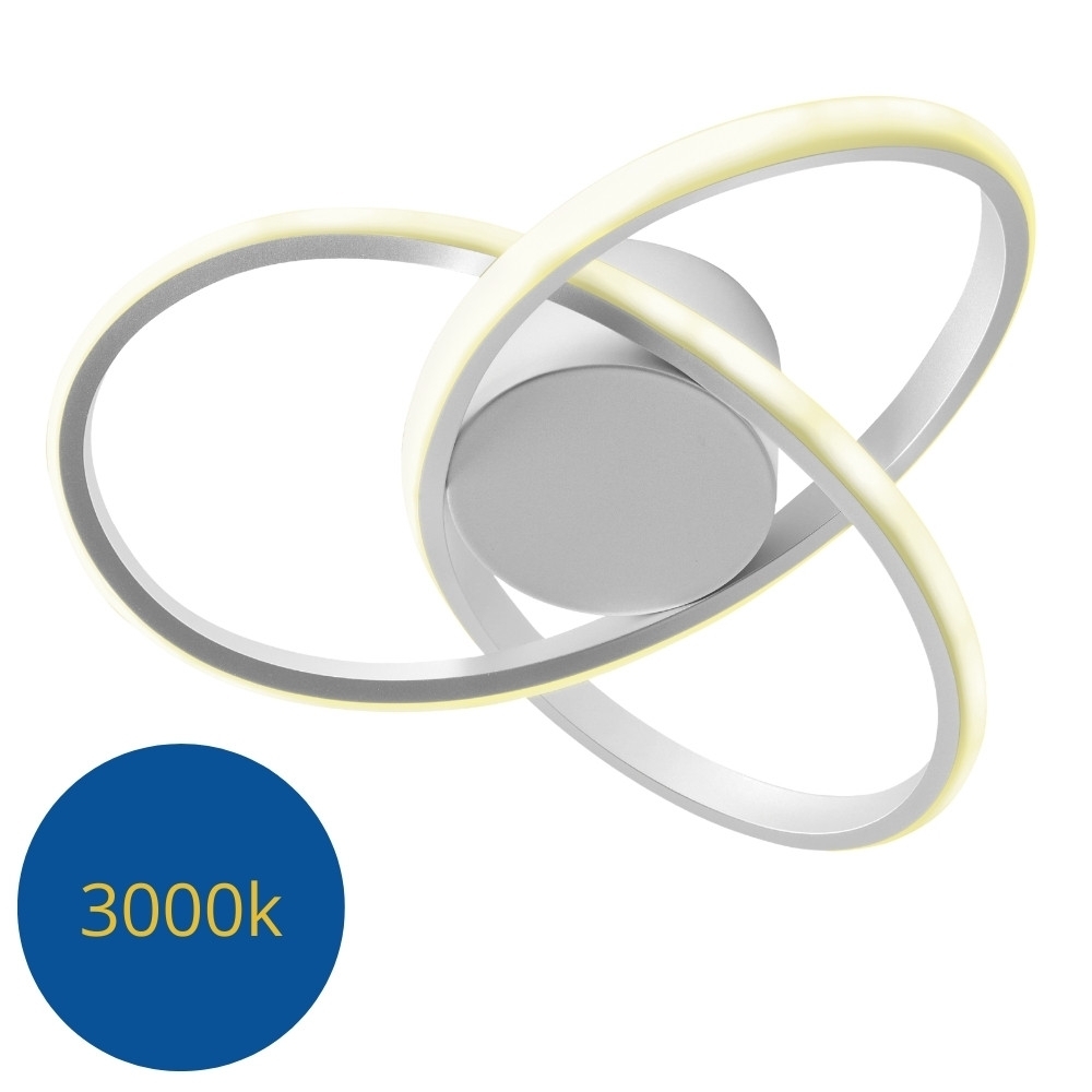 PLAFON LED FLOWER 28W AJUSTAVEL 3000K 4000K 6000K 2240LM BRANCO 40CM - HEVVY