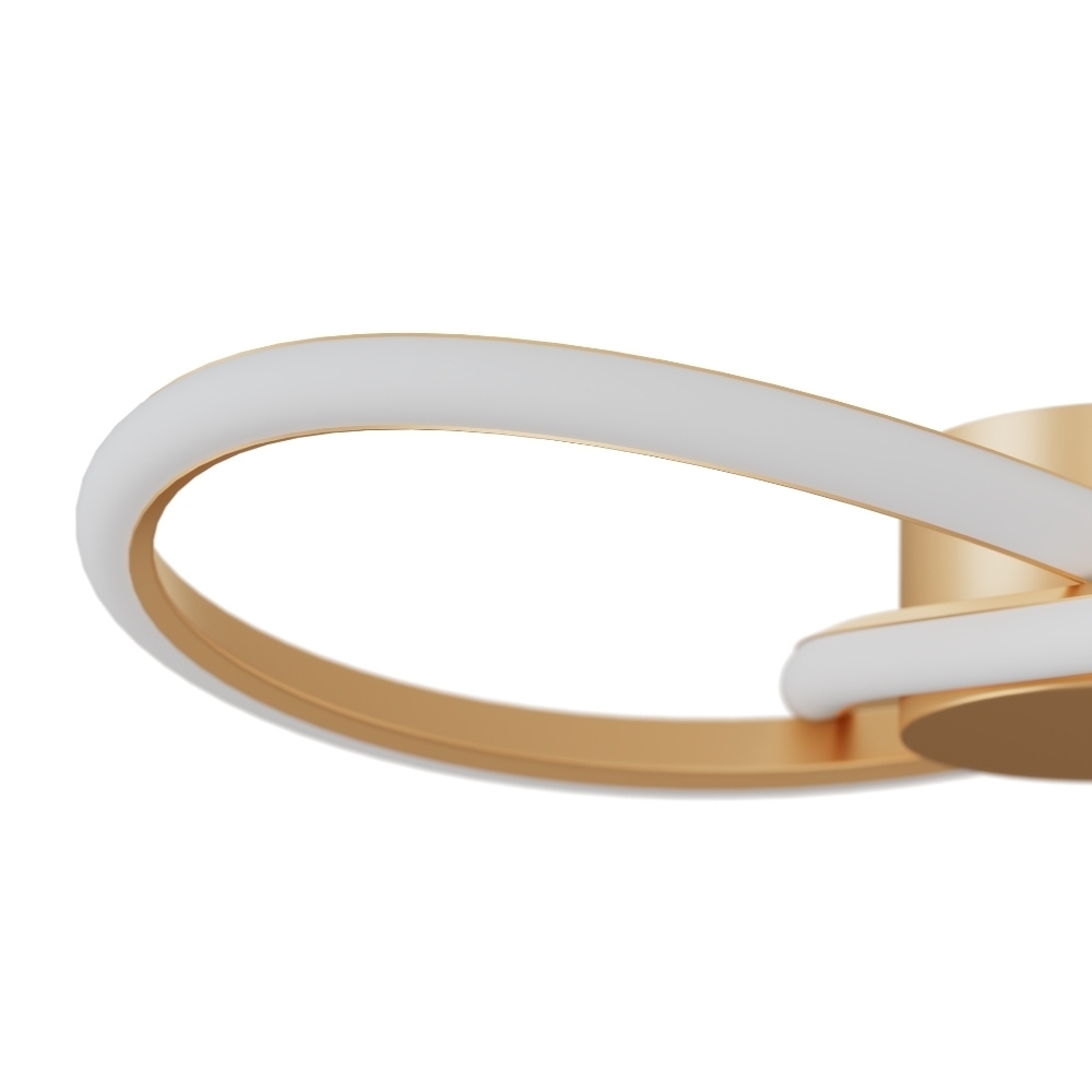 PLAFON LED FLOWER 28W AJUSTAVEL 3000K 4000K 6000K GOLD 40CM REDONDO - HEVVY