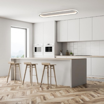 PLAFON LED SLIN 78W AJUSTAVEL 3000K 4000K 6000K 5460LM BRANCO 90X20CM RT - HEVVY