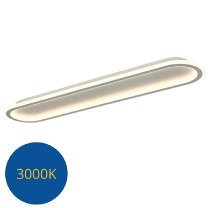 PLAFON LED SLIN 78W AJUSTAVEL 3000K 4000K 6000K 5460LM BRANCO 90X20CM RT - HEVVY