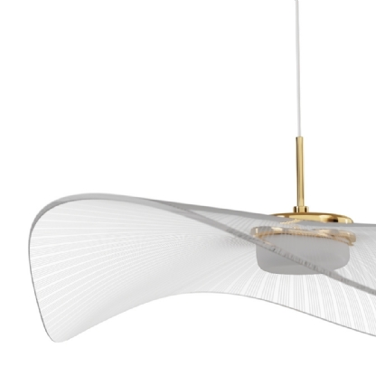 PENDENTE LED SAPPORO 10W LUZ AMARELA 3000K 1185LM DOURADO 44CM - HEVVY