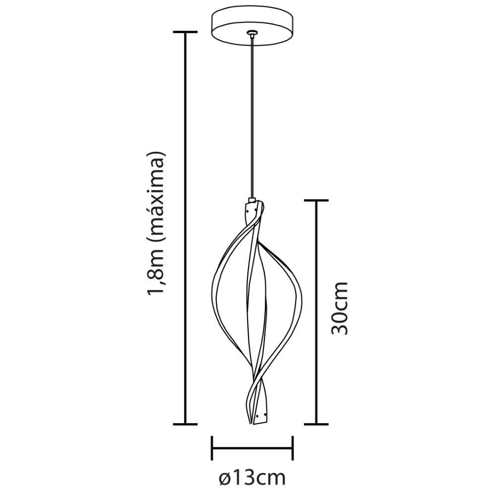 PENDENTE LED LEAF 7W BIVOLT LUZ AMARELA 3000K 310LM DOURADO - HEVVY