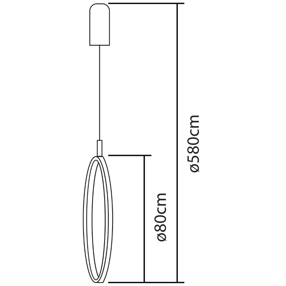 PENDENTE LED HOOP 25W LUZ AMARELA 3000K 2500LM 80CM DOURADO - HEVVY