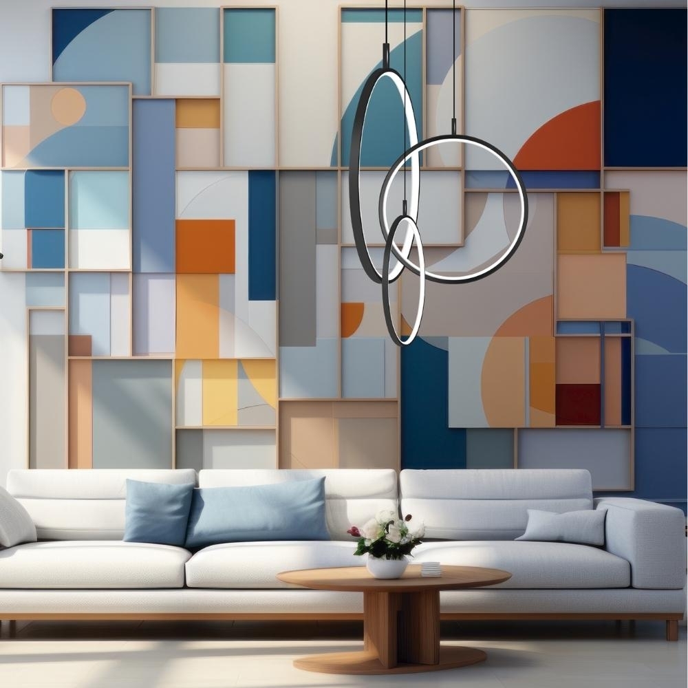 PENDENTE LED HOOP 25W LUZ AMARELA 3000K 2500LM 80CM PRETO - HEVVY