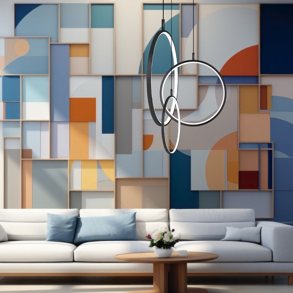 PENDENTE LED HOOP 13W LUZ AMARELA 3000K 1300LM 40CM PRETO - HEVVY