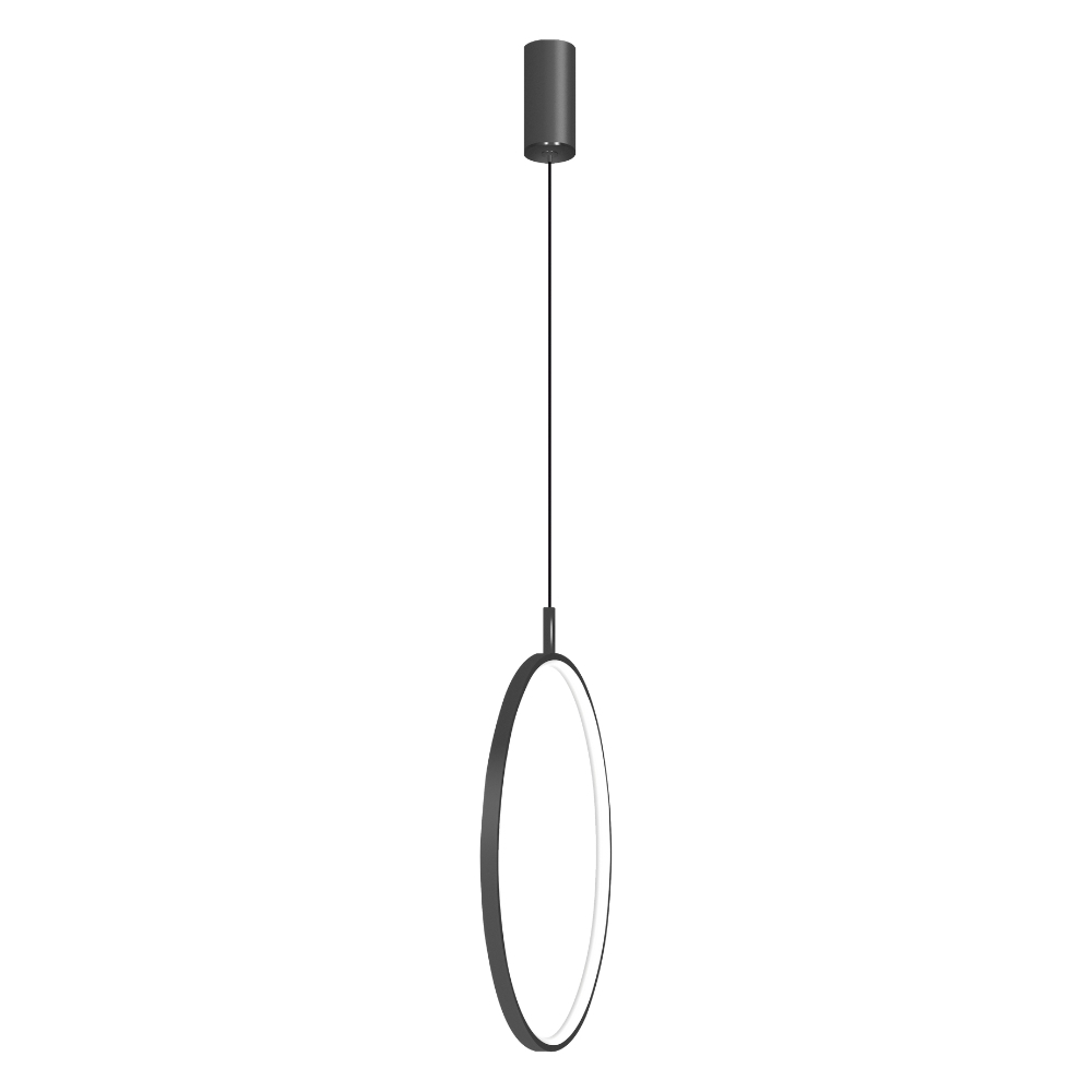PENDENTE LED HOOP 13W LUZ AMARELA 3000K 1300LM 40CM PRETO - HEVVY