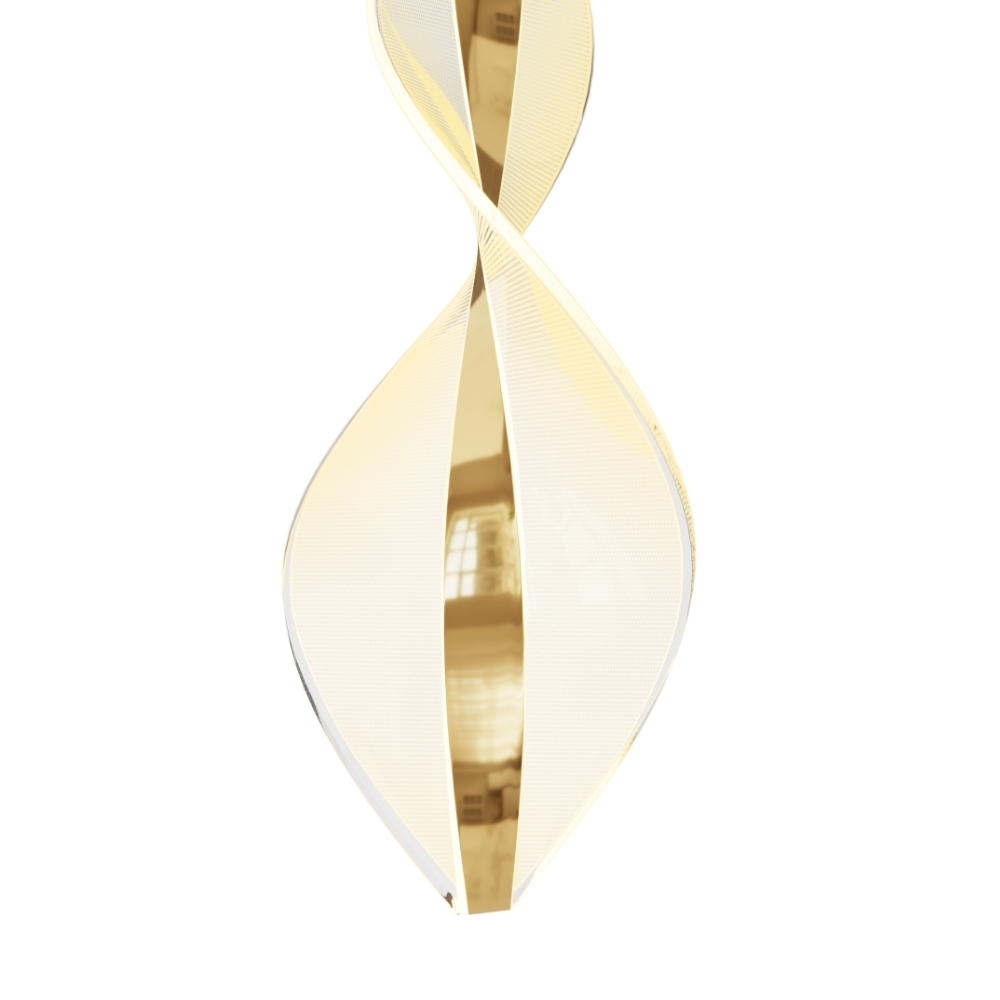 PENDENTE LED LEAF 72W BIVOLT LUZ AMARELA 3000K 2980LM DOURADO - HEVVY