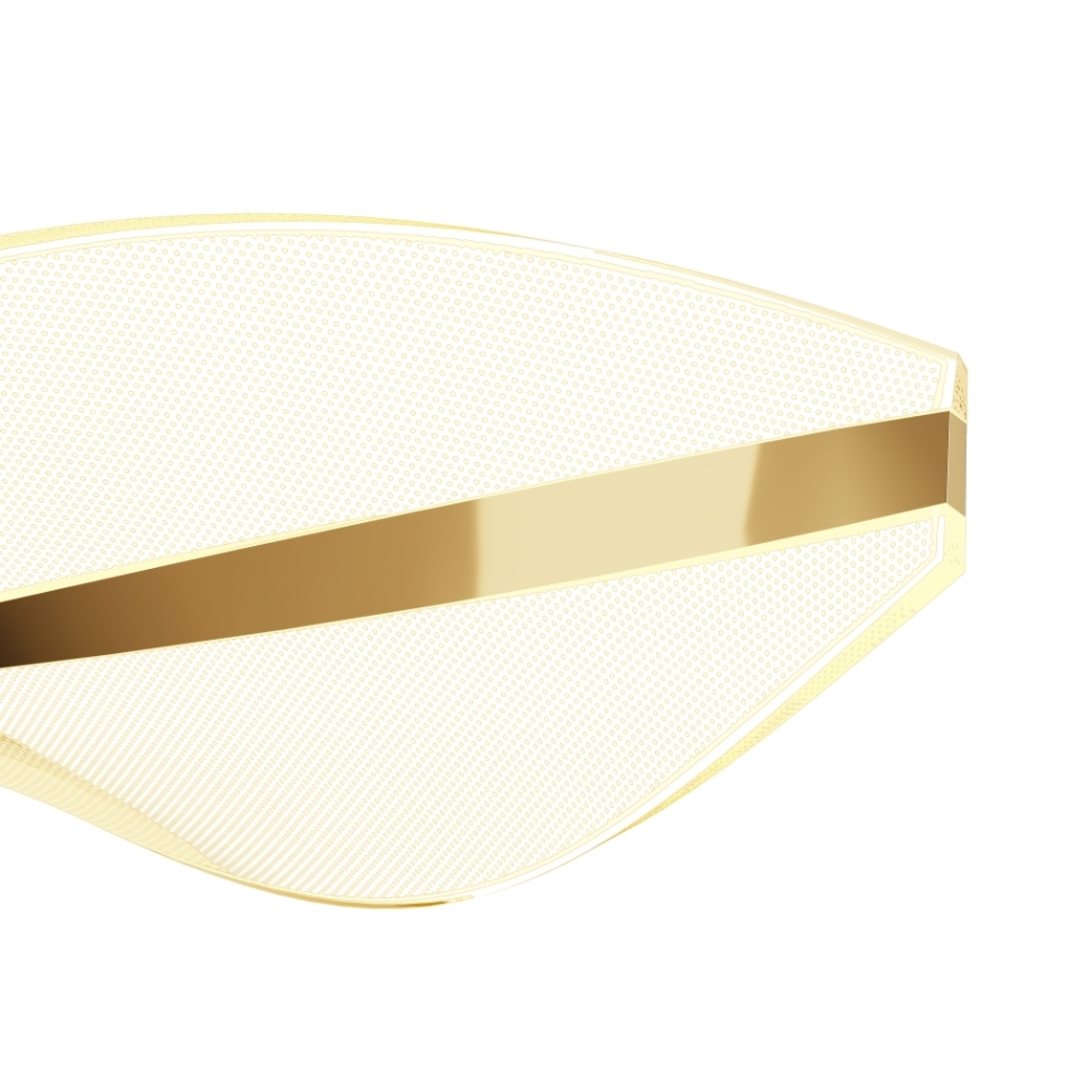 PENDENTE LED LEAF 20W LUZ AMARELA 3000K 940LM DOURADO 1 METRO - HEVVY