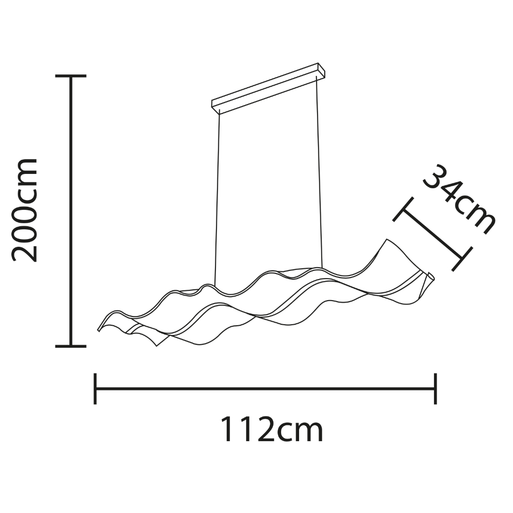 PENDENTE LED WAVE 30W BIVOLT LUZ AMARELA 3000K 1880LM DOURADO - HEVVY