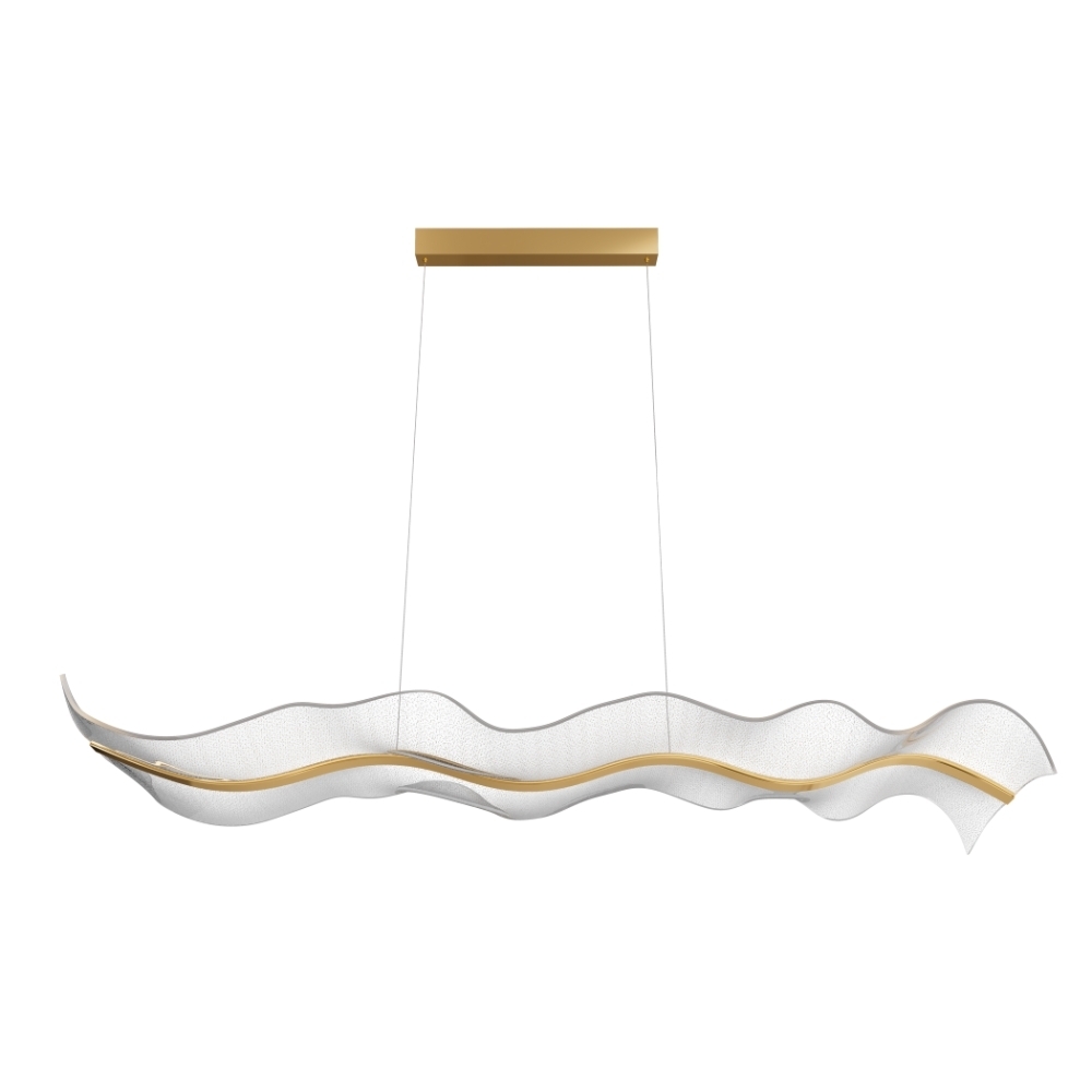 PENDENTE LED WAVE 30W BIVOLT LUZ AMARELA 3000K 1880LM DOURADO - HEVVY