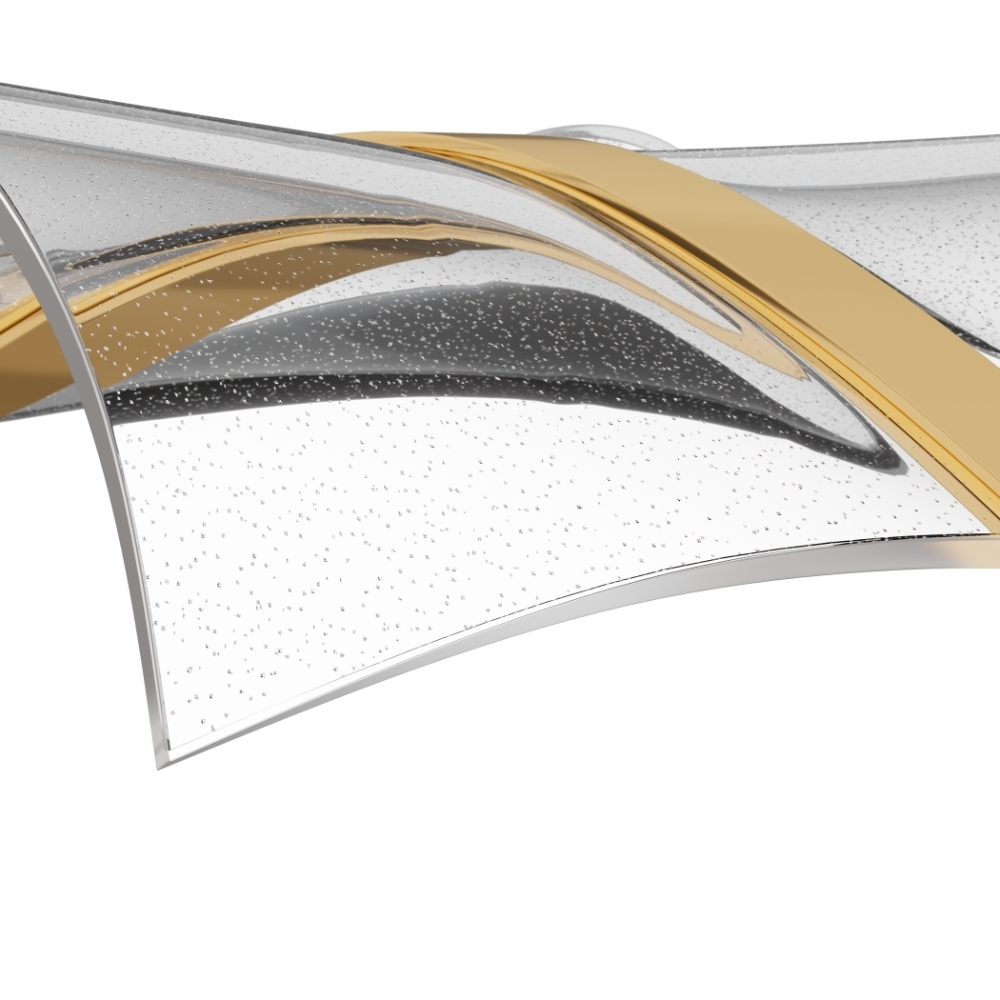 PENDENTE LED WAVE 24W BIVOLT LUZ AMARELA 3000K 1880LM DOURADO - HEVVY