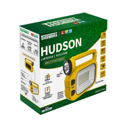 LANTERNA LED RECARREGAVEL SOLAR 5W BIVOLT LUZ BRANCA 6500K HUDSON - TASCHIBRA