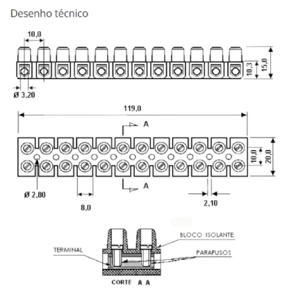 CONECTOR SINDAL 412 ATE 6MM 25A PRETO 140G BRAQUELITE - SINDAL