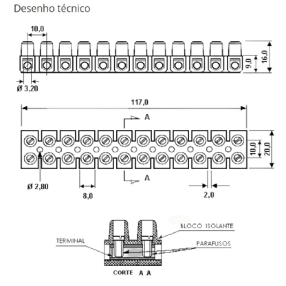 CONECTOR SINDAL 112 ATE 6MM 25A BRANCO 70G POLIETILENO - SINDAL