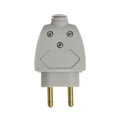 PLUGUE MACHO 2 POLOS VERSATIL 20A CINZA COM SAIDA LATERAL - PIAL LEGRAND