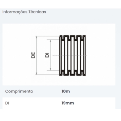 ELETRODUTO CORRUGADO 3/4 POLEGADA DN 25 AMARELO ROLO COM 10 METROS - FORTLEV