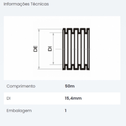 ELETRODUTO CORRUGADO 1/2 POLEGADA DN20 AMARELO ROLO COM 50 METROS - FORTLEV